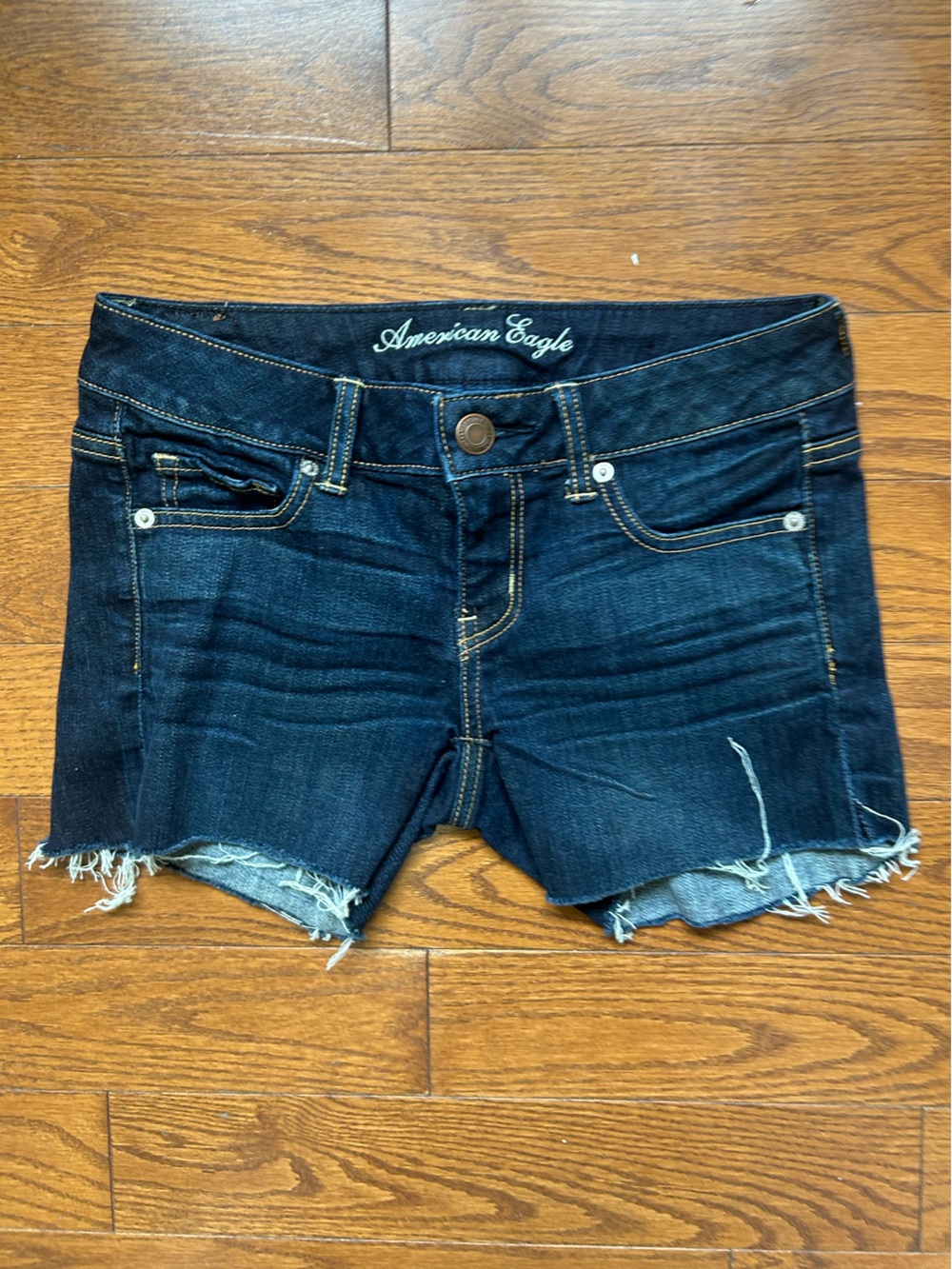American Eagle Outfitters Dark Indigo Cutoff Denim Shorts